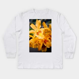 Yellow Orchid Flower Flowering Plant Kids Long Sleeve T-Shirt